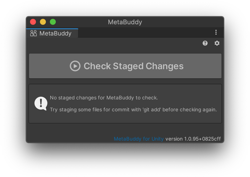 MetaBuddy Error No Staged Changes